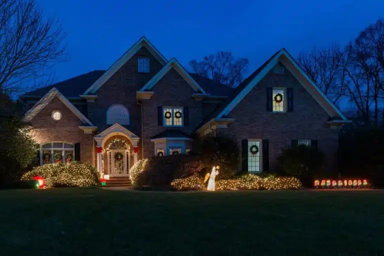 house with Holiday Lighting West Lake Hills TX